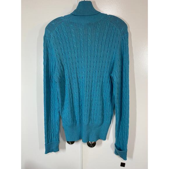 The Gap Stretch Turtle Neck Long Sleeve Knit Sweater Aqua Blue XL NEW - Picture 5 of 7